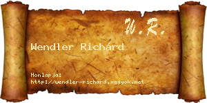 Wendler Richárd névjegykártya